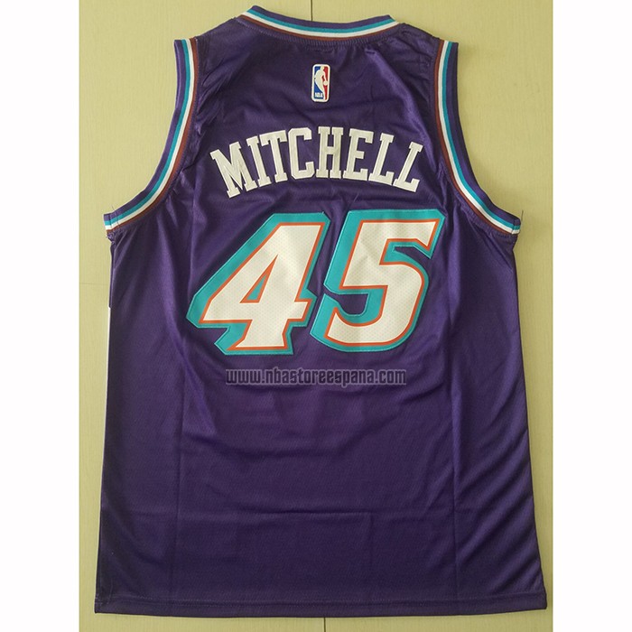 Camiseta Utah Jazz Donovan Mitchell NO 45 Hardwood Classic 2019-20 Violeta